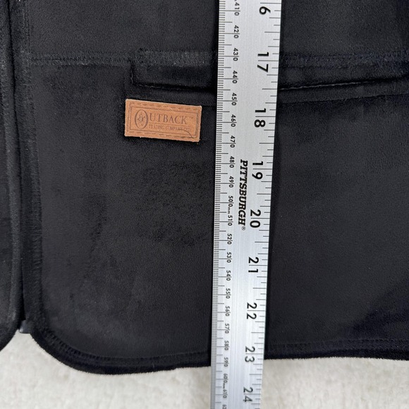 Outback Trading Vest Womens Medium Black Fleece Lined Zip Front Western - Picture 8 of 8